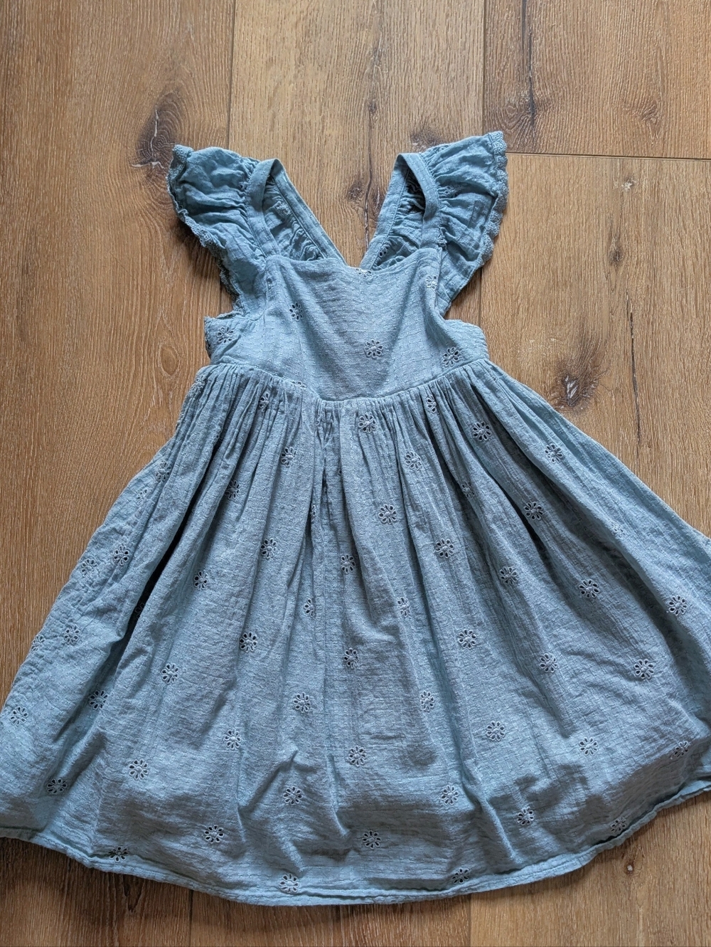 Girls' 3t Sage Green Flutter Sleeve Dress